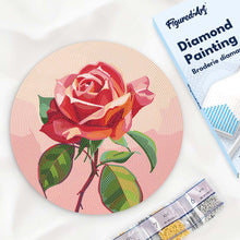 Cargar imagen en el visor de la galería, Diamond Painting en Disco de Madera - Rosa roja