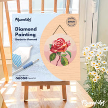Cargar imagen en el visor de la galería, Diamond Painting en Disco de Madera - Rosa roja