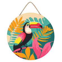 Cargar imagen en el visor de la galería, Diamond Painting en Disco de Madera - Tucán Tropical