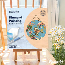 Cargar imagen en el visor de la galería, Diamond Painting en Disco de Madera - Pájaro en una rama
