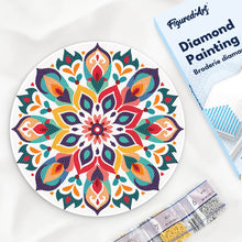 Cargar imagen en el visor de la galería, Diamond Painting en Disco de Madera - Mandala floral
