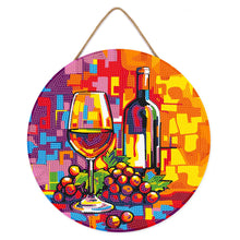 Cargar imagen en el visor de la galería, Diamond Painting en Disco de Madera - Vino y uvas