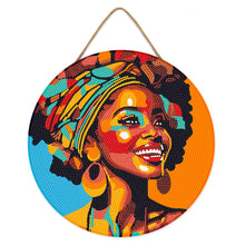 Cargar imagen en el visor de la galería, Diamond Painting en Disco de Madera - Reina Africana Pop Art