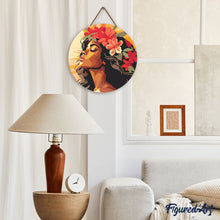 Cargar imagen en el visor de la galería, Diamond Painting en Disco de Madera - Mujer floral