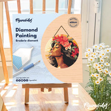 Cargar imagen en el visor de la galería, Diamond Painting en Disco de Madera - Mujer floral