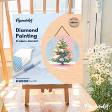 Cargar imagen en el visor de la galería, Diamond Painting en Disco de Madera - Árbol de Navidad nevado