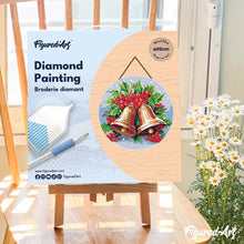 Cargar imagen en el visor de la galería, Diamond Painting en Disco de Madera - Campanas de Navidad
