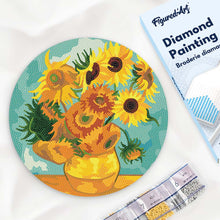 Cargar imagen en el visor de la galería, Diamond Painting en Disco de Madera - Van Gogh - Girasoles