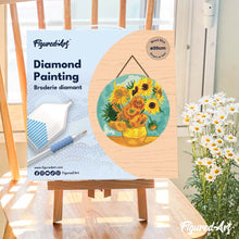 Cargar imagen en el visor de la galería, Diamond Painting en Disco de Madera - Van Gogh - Girasoles