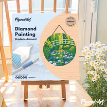 Cargar imagen en el visor de la galería, Diamond Painting en Disco de Madera - Nenúfares y puente japonés - Monet