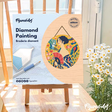 Cargar imagen en el visor de la galería, Diamond Painting en Disco de Madera - Dama con abanico - Klimt