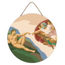 Cargar imagen en el visor de la galería, Diamond Painting en Disco de Madera - La creación de Adán - Miguel Ángel