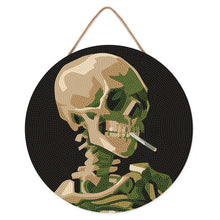 Cargar imagen en el visor de la galería, Diamond Painting en Disco de Madera - Van Gogh - Cráneo con Cigarrillo