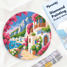 Cargar imagen en el visor de la galería, Diamond Painting en Disco de Madera - Calle Florida de Capri