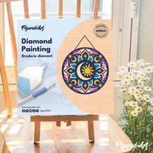 Cargar imagen en el visor de la galería, Diamond Painting en Disco de Madera - Mandala celestial