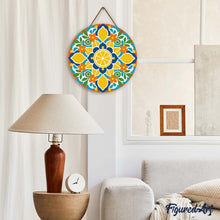 Cargar imagen en el visor de la galería, Diamond Painting en Disco de Madera - Mandala cítrico