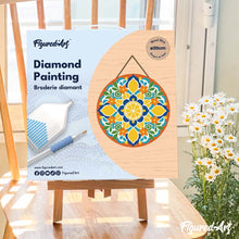Cargar imagen en el visor de la galería, Diamond Painting en Disco de Madera - Mandala cítrico