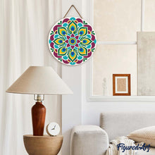 Cargar imagen en el visor de la galería, Diamond Painting en Disco de Madera - Mandala de pavo real