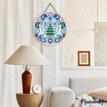 Cargar imagen en el visor de la galería, Diamond Painting en Disco de Madera - Mandala navideño