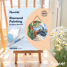 Cargar imagen en el visor de la galería, Diamond Painting en Disco de Madera - Tren de las fiestas