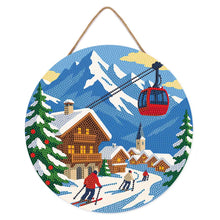 Cargar imagen en el visor de la galería, Diamond Painting en Disco de Madera - Vacaciones de invierno en los Alpes
