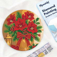 Cargar imagen en el visor de la galería, Diamond Painting en Disco de Madera - Flores de Pascua
