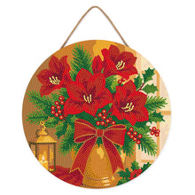 Cargar imagen en el visor de la galería, Diamond Painting en Disco de Madera - Flores de Pascua