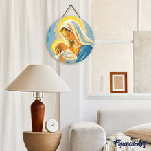 Cargar imagen en el visor de la galería, Diamond Painting en Disco de Madera - Abrazo de María