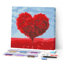 Cargar imagen en el visor de la galería, Mini Diamond Painting 25x25cm - Árbol rojo del corazón