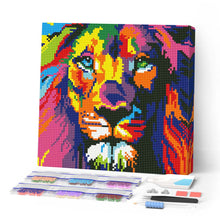 Cargar imagen en el visor de la galería, Mini Diamond Painting 25x25cm - Arte pop león