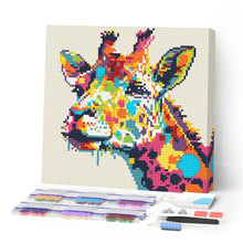 Cargar imagen en el visor de la galería, Mini Diamond Painting 25x25cm - Arte Pop Abstracto de Jirafa