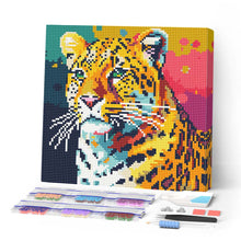 Cargar imagen en el visor de la galería, Mini Diamond Painting 25x25cm - Arte Pop Abstracto de Leopardo