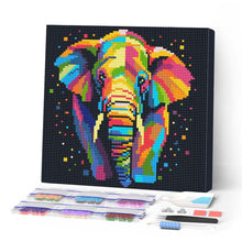 Cargar imagen en el visor de la galería, Mini Diamond Painting 25x25cm - Arte Pop Abstracto de Elefante
