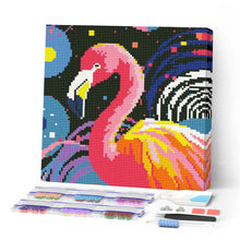 Cargar imagen en el visor de la galería, Mini Diamond Painting 25x25cm - Arte Pop Abstracto de Flamenco