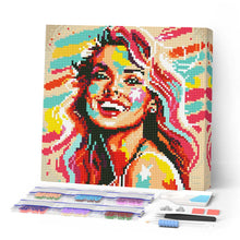 Cargar imagen en el visor de la galería, Mini Diamond Painting 25x25cm - Bella Rubia Pop Art