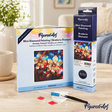 Cargar imagen en el visor de la galería, Mini Diamond Painting 25x25cm - Flores Doradas Brillantes