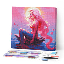 Cargar imagen en el visor de la galería, Mini Diamond Painting 25x25cm - Sirena Rosa