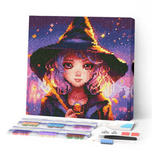 Cargar imagen en el visor de la galería, Mini Diamond Painting 25x25cm - Pequeña Bruja Encantadora