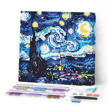 Cargar imagen en el visor de la galería, Mini Diamond Painting 25x25cm - Noche Estrellada Vibrante