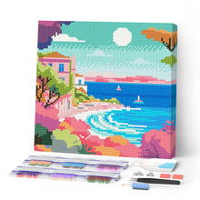Cargar imagen en el visor de la galería, Mini Diamond Painting 25x25cm - Riviera Francesa Colorida