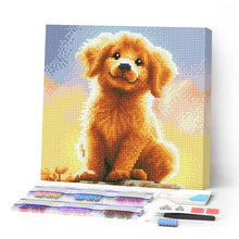 Cargar imagen en el visor de la galería, Mini Diamond Painting 25x25cm - Cachorro de Golden Retriever Lindo