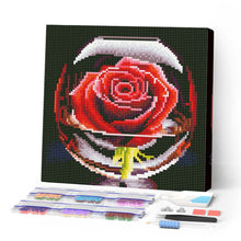 Cargar imagen en el visor de la galería, Mini Diamond Painting 25x25cm - Rosa Roja en el Vaso