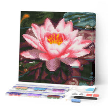 Cargar imagen en el visor de la galería, Mini Diamond Painting 25x25cm - Nenúfar Rosa
