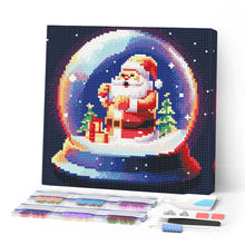 Cargar imagen en el visor de la galería, Mini Diamond Painting 25x25cm - Santa en Bola de Nieve