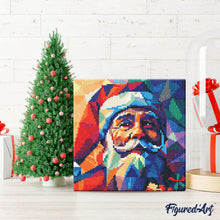 Cargar imagen en el visor de la galería, Mini Diamond Painting 25x25cm - Papá Noel poligonal