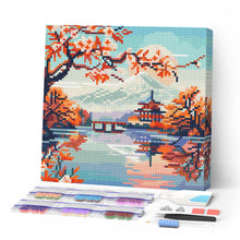 Cargar imagen en el visor de la galería, Mini Diamond Painting 25x25cm - Lago y Monte Fuji