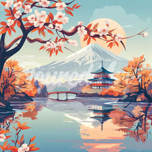 Cargar imagen en el visor de la galería, Mini Diamond Painting 25x25cm - Lago y Monte Fuji