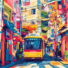 Cargar imagen en el visor de la galería, Mini Diamond Painting 25x25cm - Autobús Urbano de Tokio