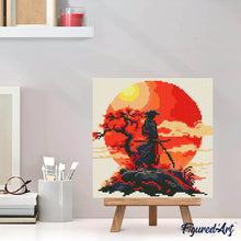 Cargar imagen en el visor de la galería, Mini Diamond Painting 25x25cm - Samurái al Atardecer