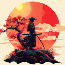 Cargar imagen en el visor de la galería, Mini Diamond Painting 25x25cm - Samurái al Atardecer